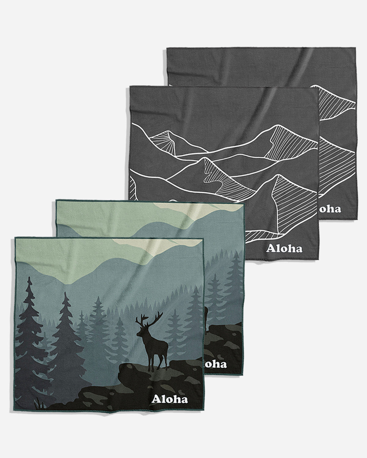 Linges de nettoyage Forêt et Montagne | Ensemble de 4