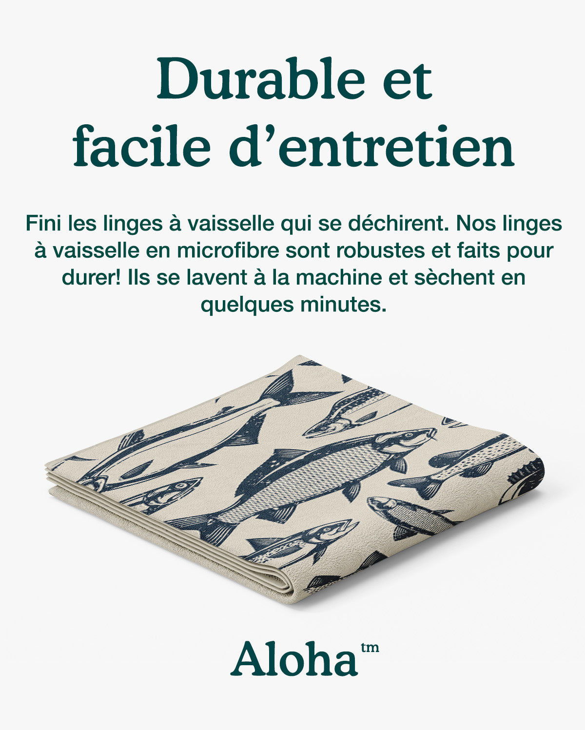 Linges à vaisselle Poisson | Ensemble de 3