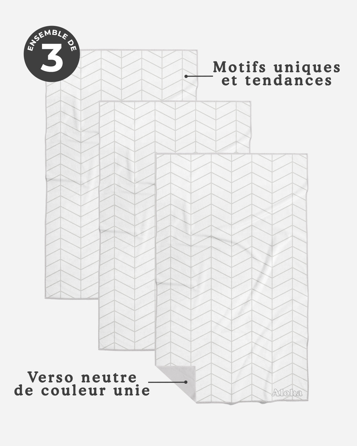 Linges à vaisselle Geometry | Ensemble de 3