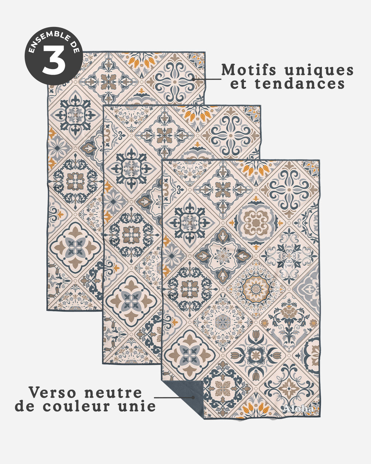 Linges à vaisselle Amalfi | Ensemble de 3