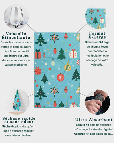 Linges à vaisselle Magie de Noël | Ensemble de 3