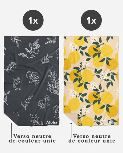 Linges à vaisselle Jardin et Citron | Duo mixte
