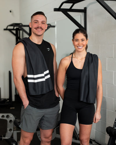 Serviettes de Gym Noires | Ensemble de 2