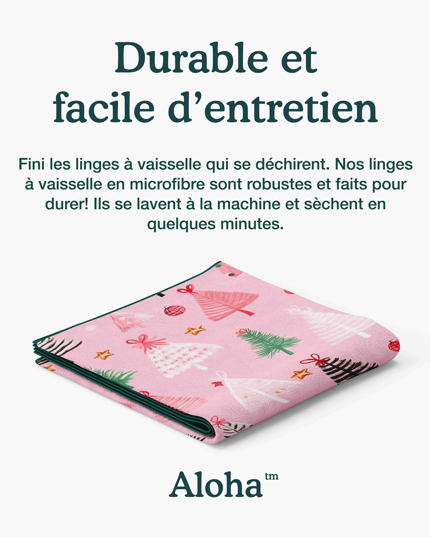 Linges à vaisselle Pink Christmas | Ensemble de 3