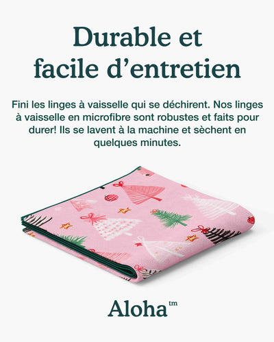 Linges à vaisselle Pink Christmas | Ensemble de 3