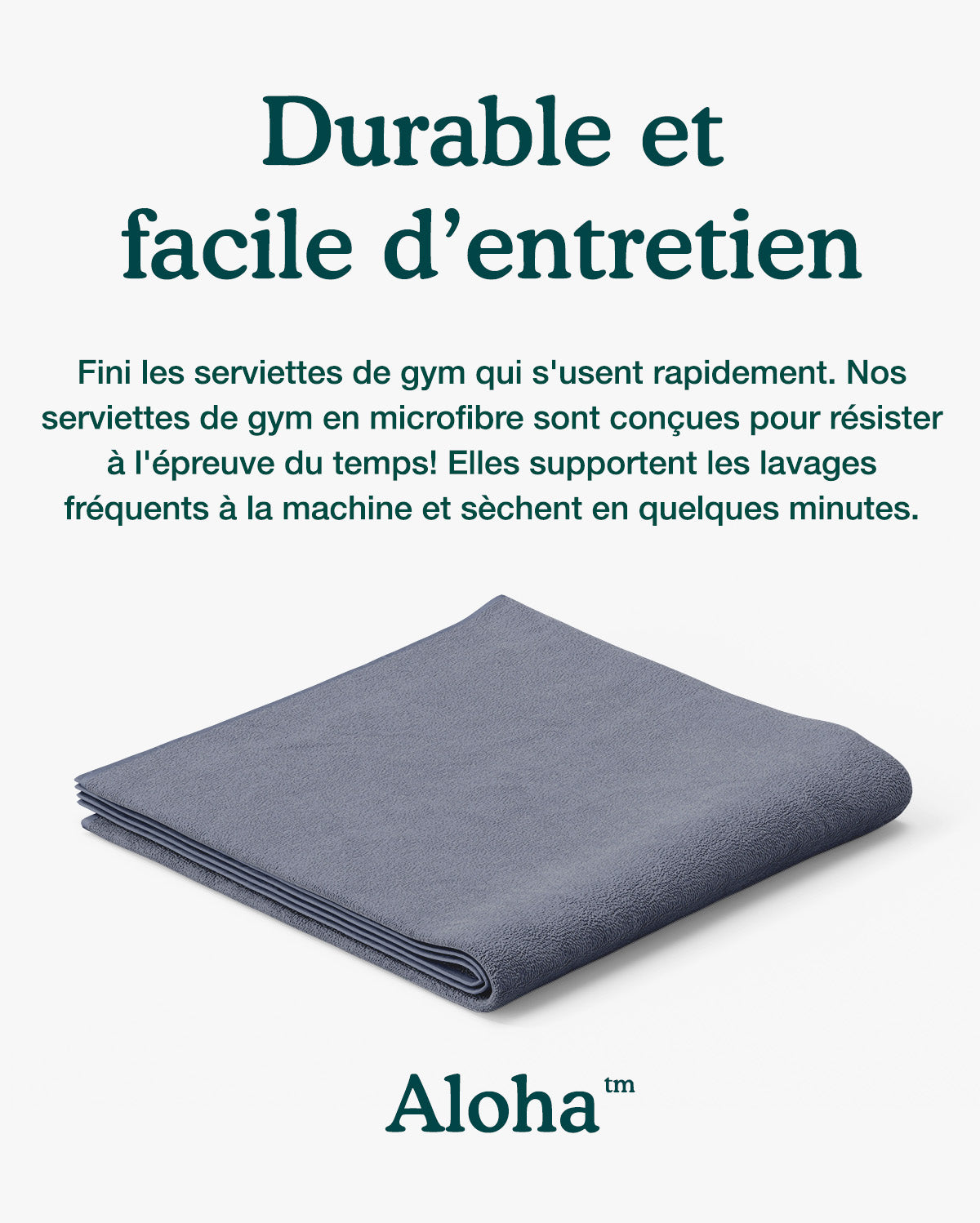 Serviettes de Gym Grises | Ensemble de 2