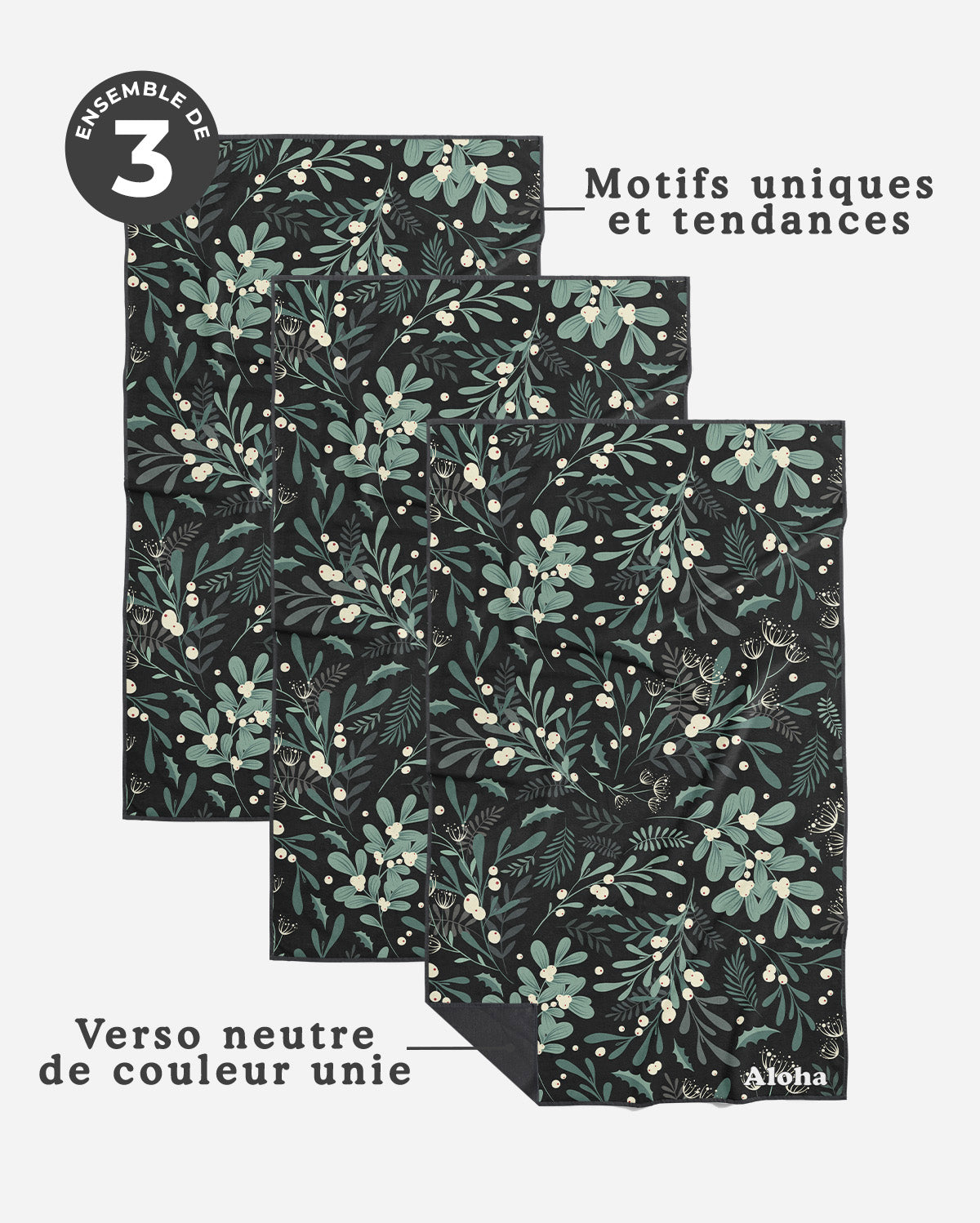 Linges à vaisselle Boréal | Ensemble de 3