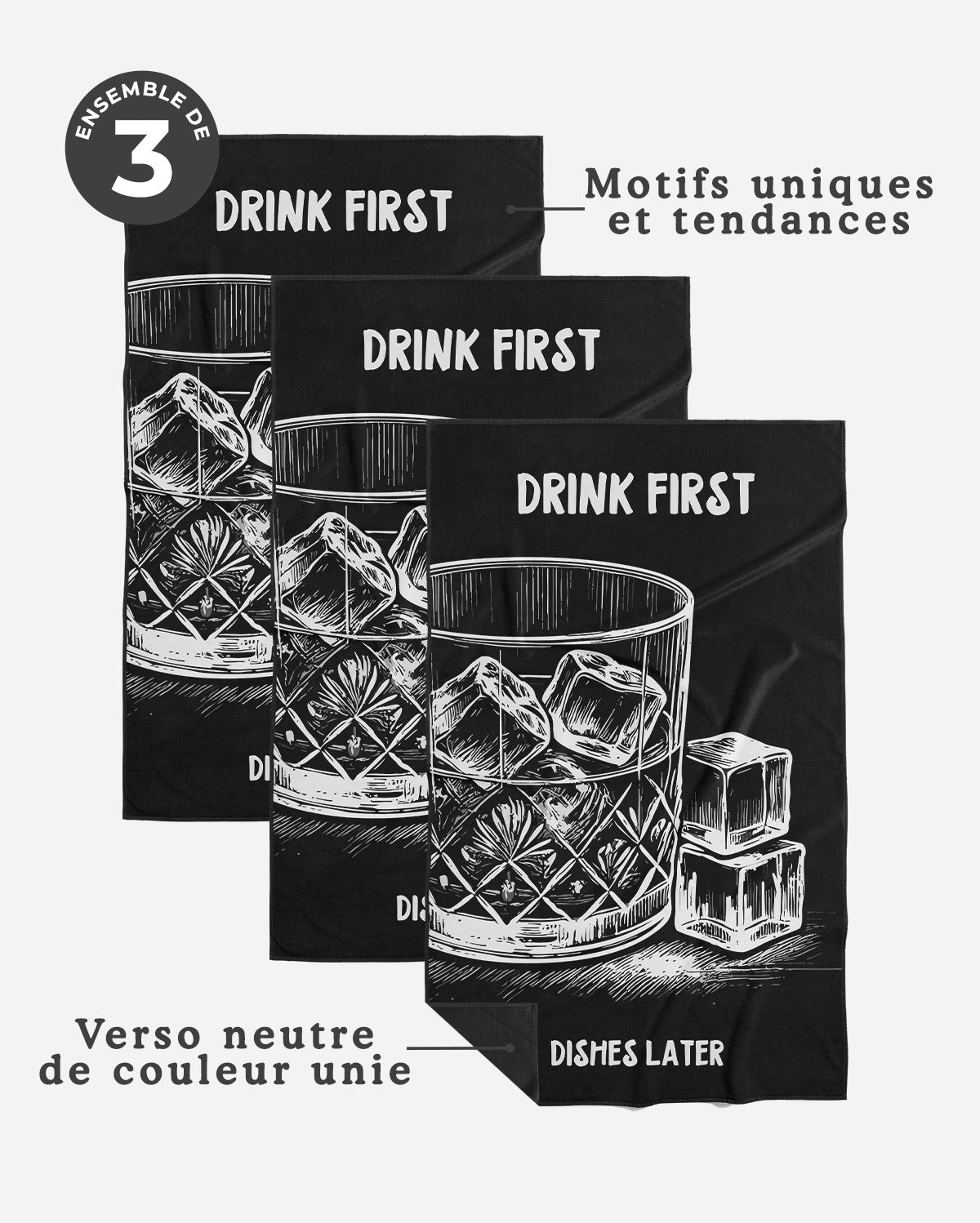 Linges à vaisselle Dishes later | Ensemble de 3