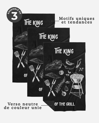 Linges à vaisselle King of the grill | Ensemble de 3