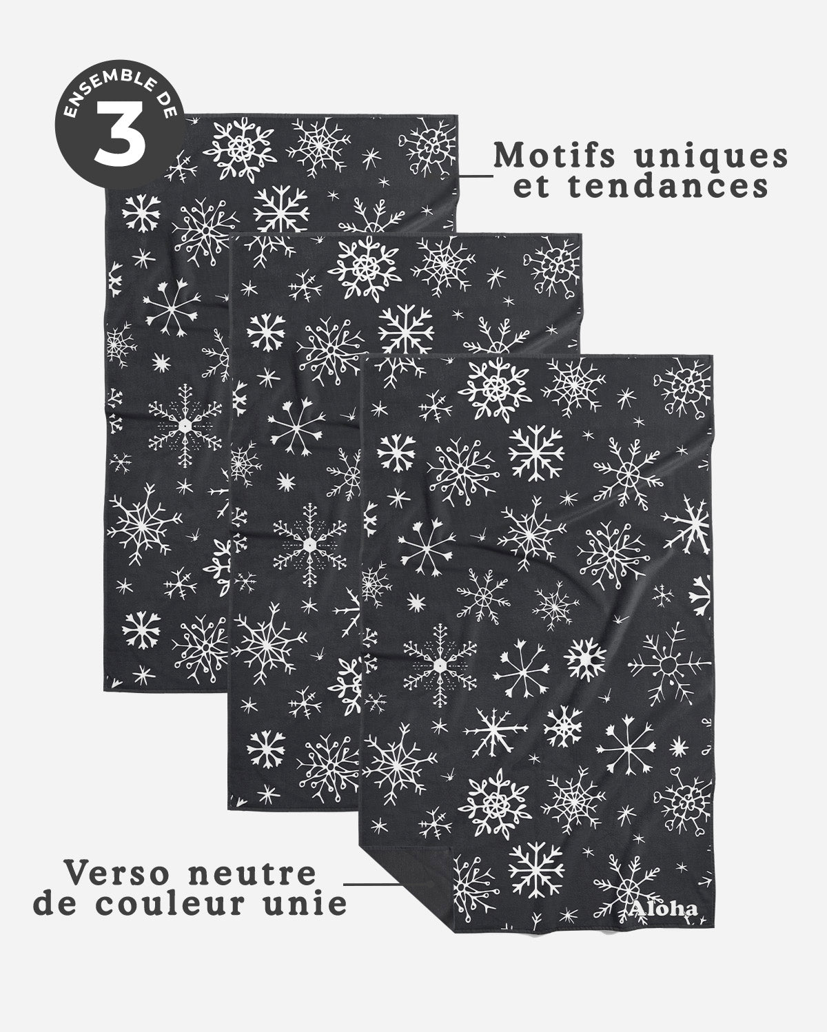 Linges à vaisselle Flocon | Ensemble de 3