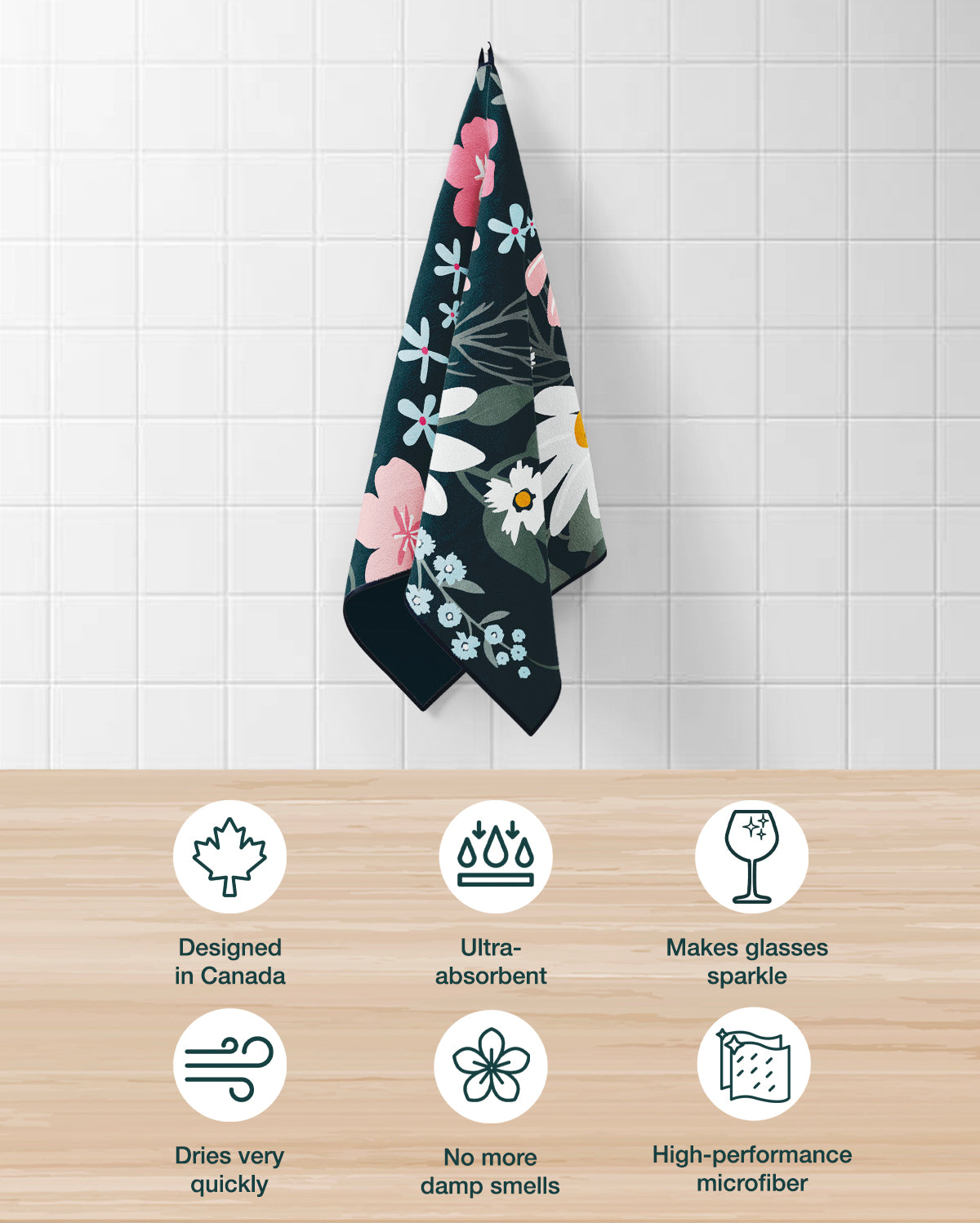 Kitchen Towels Nighttime Garden | Set of 3