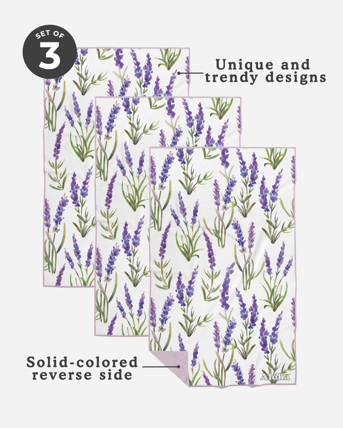Kitchen Towels Lavender | Set of 3