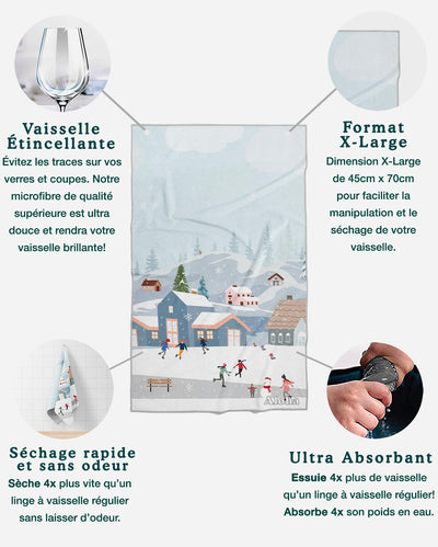 Linges à vaisselle Village | Ensemble de 3