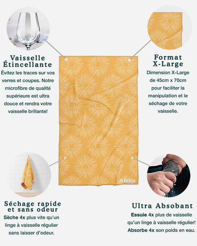 Linges à vaisselle Sunset | Ensemble de 3