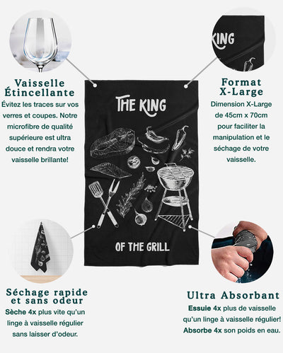 Linges à vaisselle King of the grill | Ensemble de 3