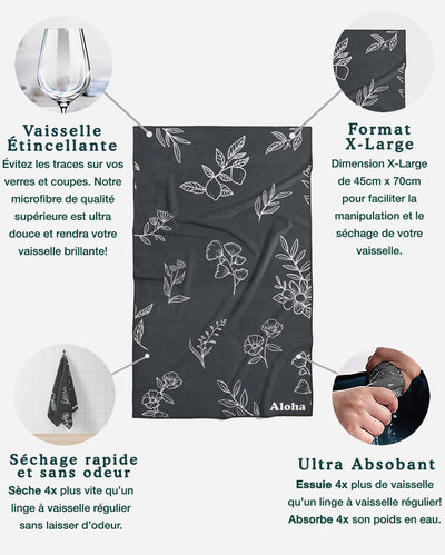 Linges à vaisselle Jardin et Citron | Duo mixte