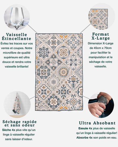 Linges à vaisselle Amalfi | Ensemble de 3