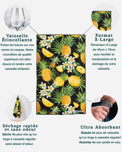 Linges à vaisselle Ananas Sucré | Ensemble de 3