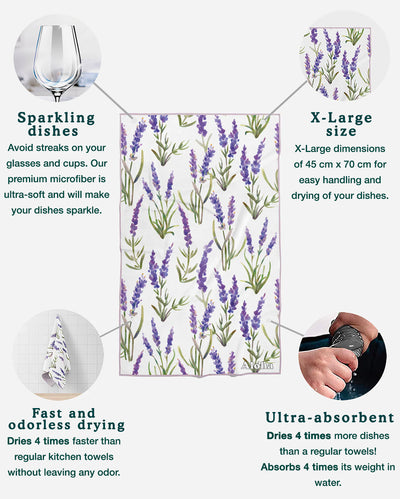 Kitchen Towels Lavender | Set of 3