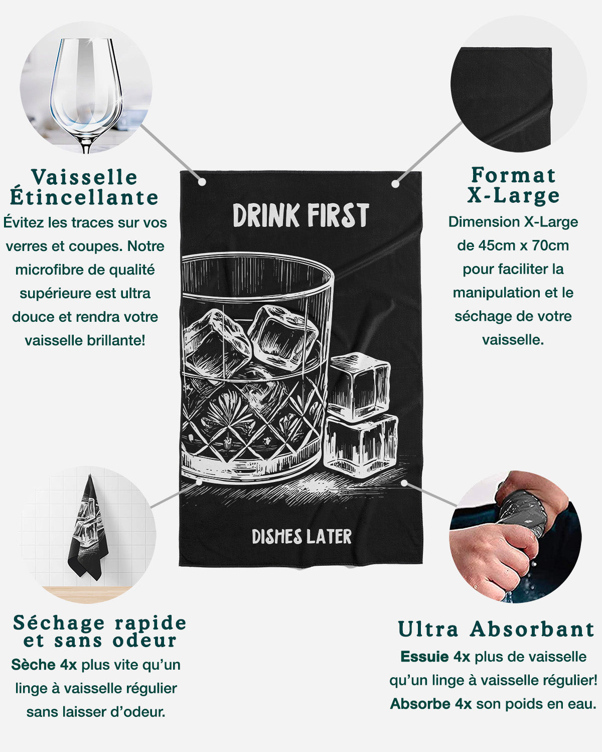 Linges à vaisselle Dishes later | Ensemble de 3