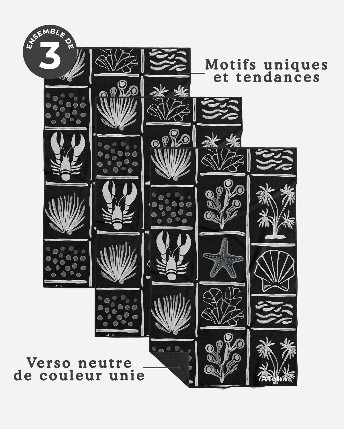 Linges à vaisselle Nautique | Ensemble de 3