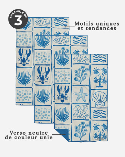 Linges à vaisselle Maison de plage | Ensemble de 3